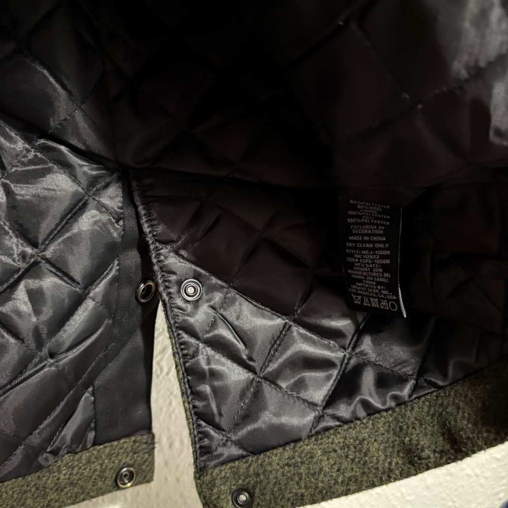 Men's Double-Breasted Wool Peacoat - Dark Olive (Tagged Size S, Fits Like XS) - Picture 9 of 10